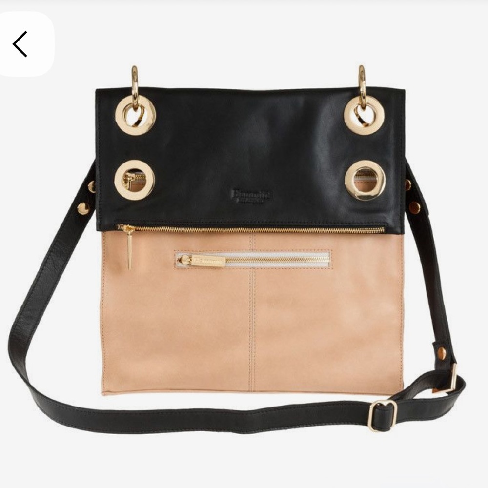 HAMMITT Los Angeles bag in BLACK OUT/COURT LEATHER WITH GOLD HARDWARE